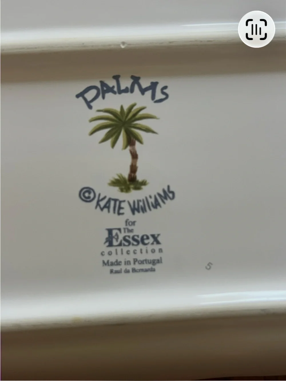 Kate Williams The Essex Collection Palm Tree Ceramic Serving Trays - Green